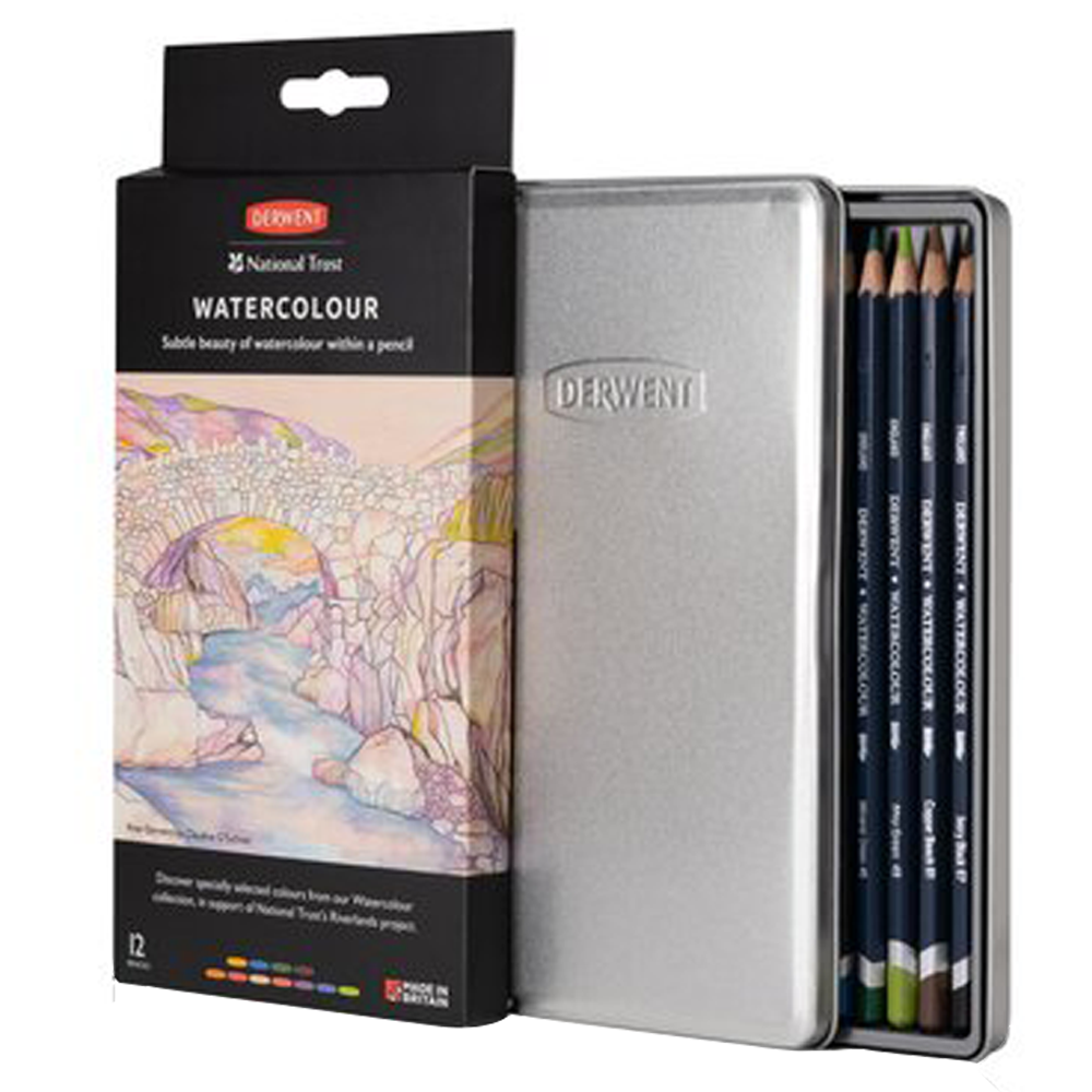 Derwent National Trust Watercolour Pencils 12 Tin